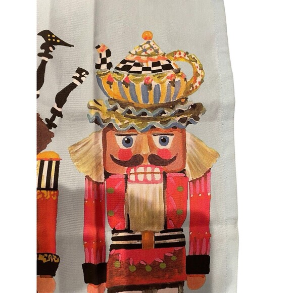 MacKenzie Childs Christmas Nutcracker Teapot Festive Hand Dish Towel 18"x26" - Picture 5 of 9